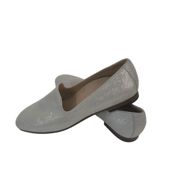 Vionic Women Silver Metallic Slip-On Loafers Comfort Shoes SZ 6 Textile Upper - Picture 10 of 12